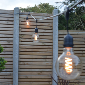 Connectable Outdoor String Lights - Pendant Sockets includes 10 G95 Retro bulbs - The Outside Lighting Specialists