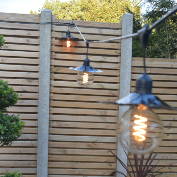 Connectable Outdoor String Lights - Pendant Sockets includes 10 G95 Retro bulbs - The Outside Lighting Specialists